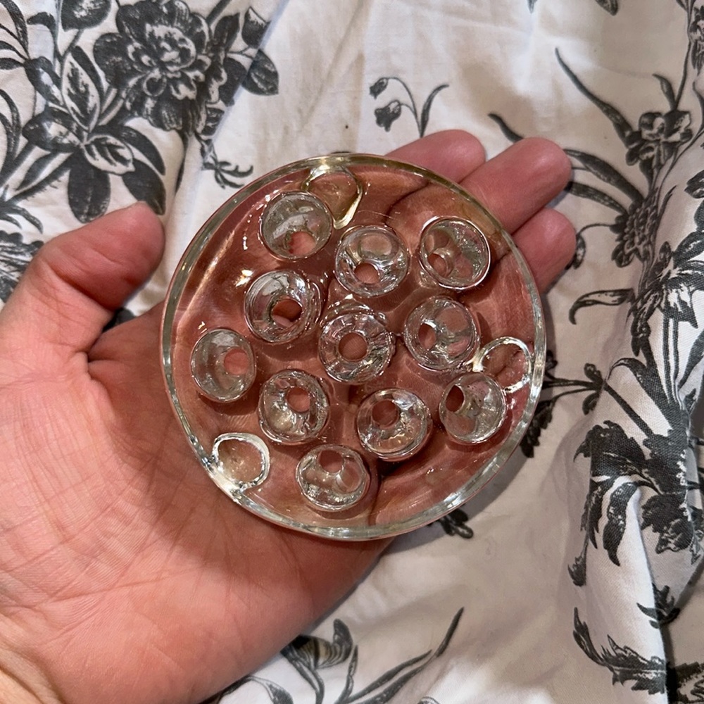 Vintage Glass flower Frog
